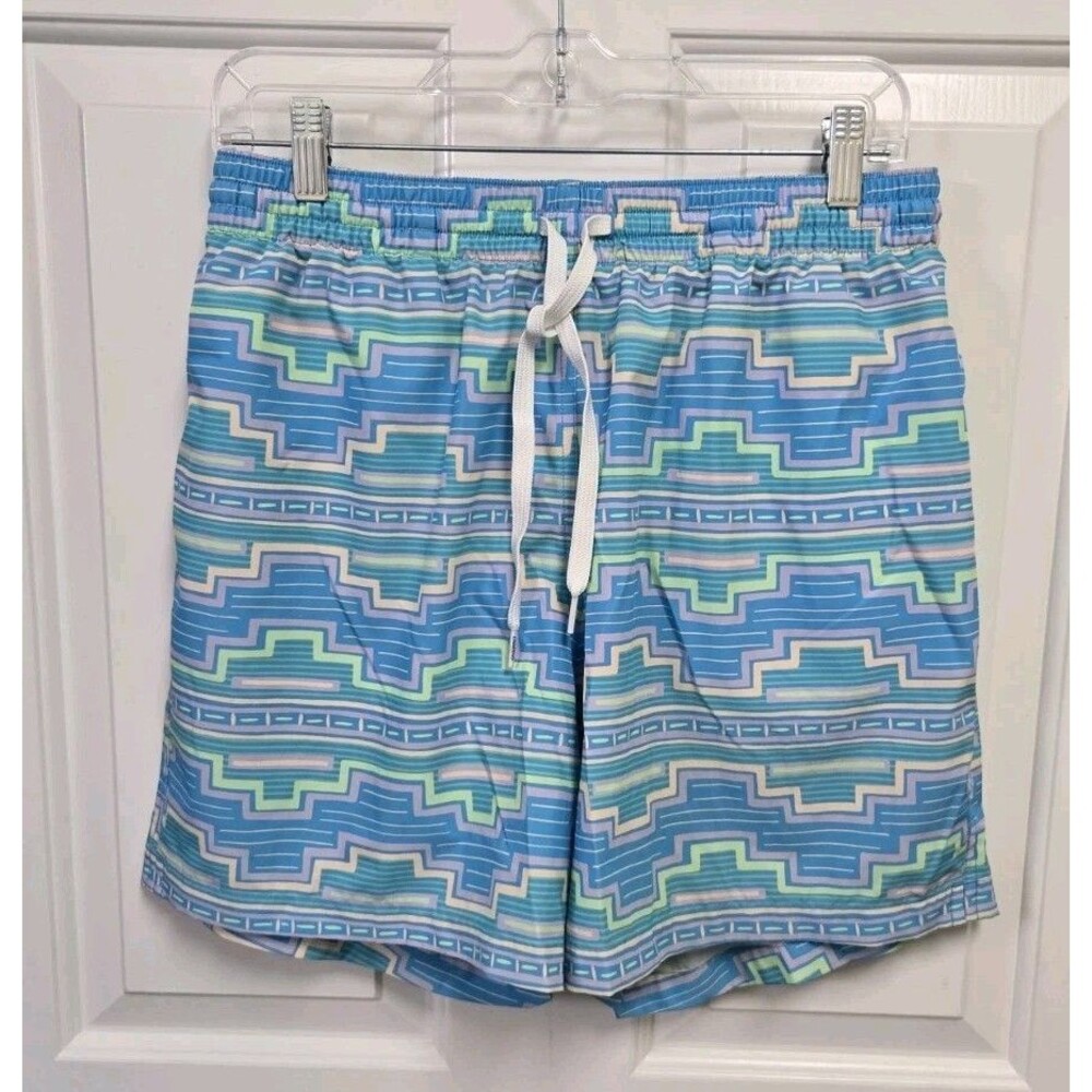 Chubbies Men’s Large Swim Trunks 5.5" Inseam Aztec Geometric Southwest Blue L